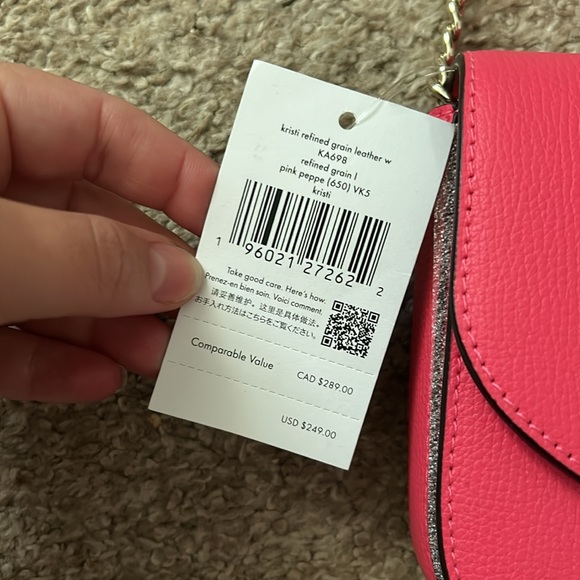 NWT Kate Spade Hot Pink Kristi Refined Grain Leather Crossbody Bag - Picture 5 of 10